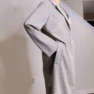 Chic Parisian Plaid Knee Length Coat